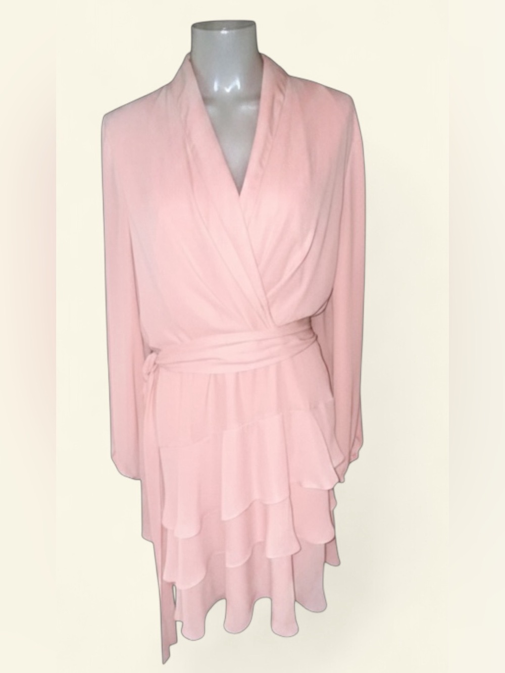Express Soft Blush Layered Flowy Dress